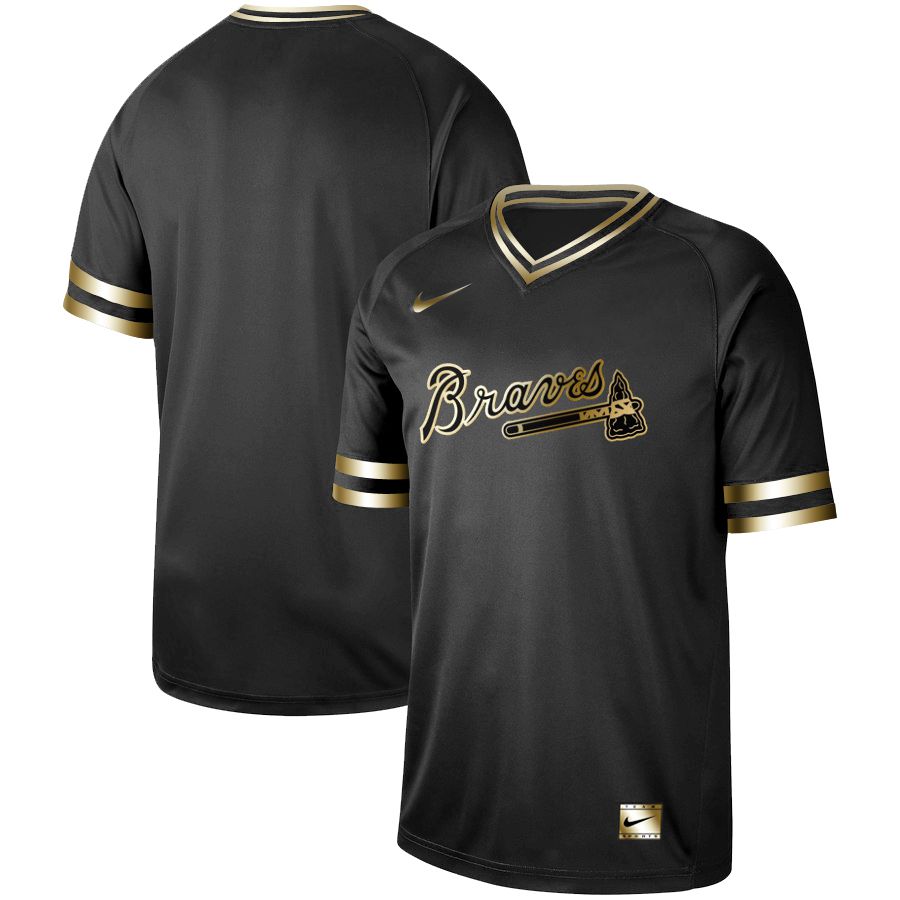 Men Atlanta Braves Blank Nike Black Gold MLB Jerseys->atlanta braves->MLB Jersey
